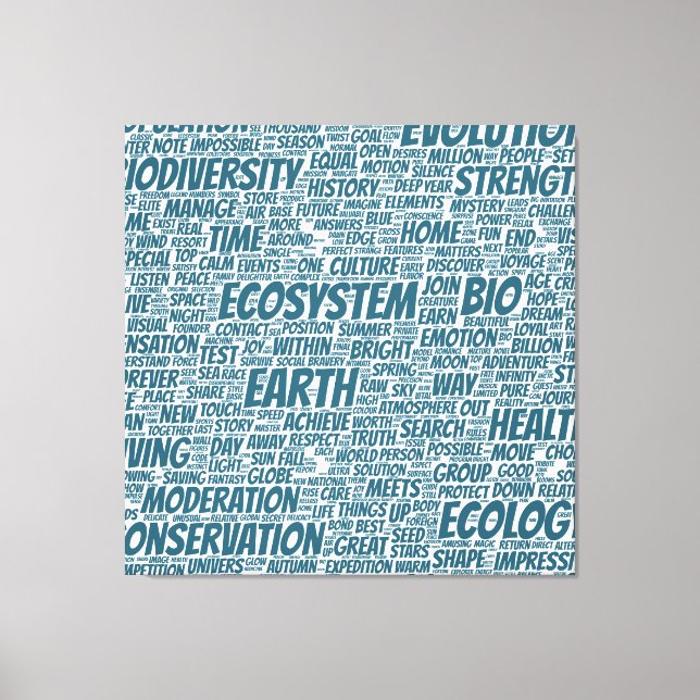 Bio Word Cloud Text Model Biodiversity Canvas Print (Front)