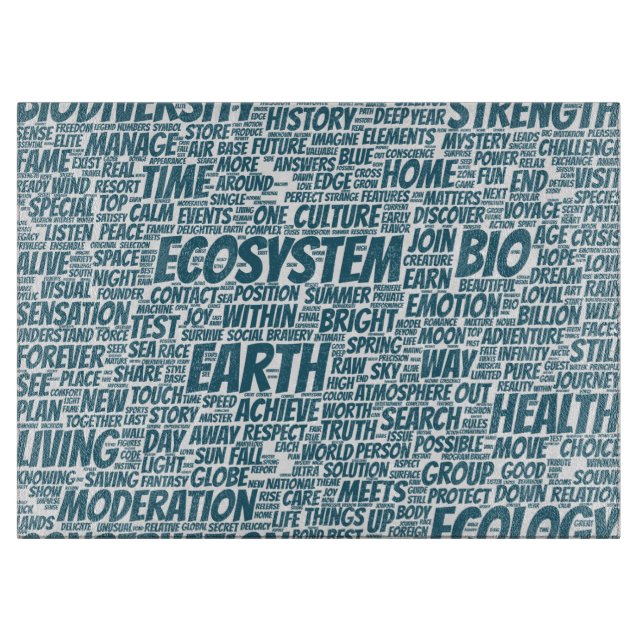 Bio Word Cloud Text Model Biodiversity Cutting Board (Front)