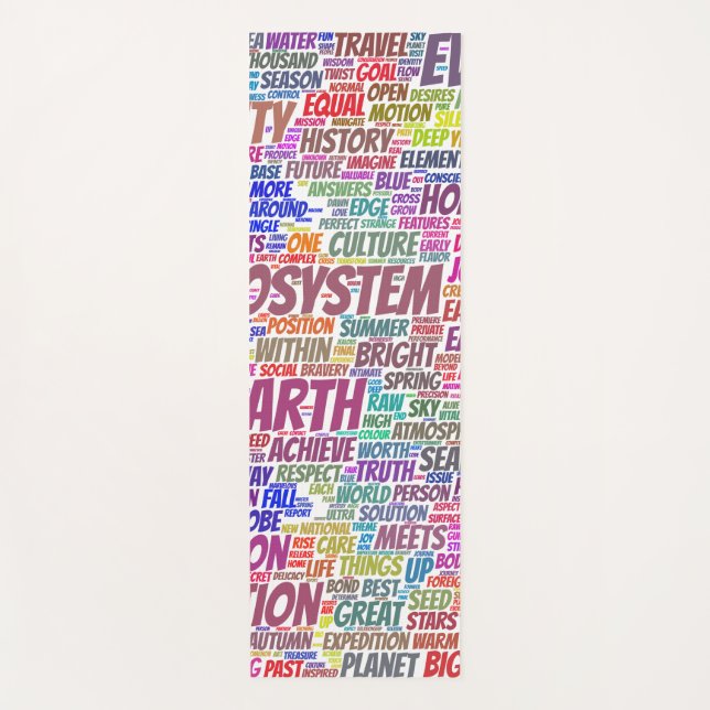 Bio Word Cloud Text Model Biodiversity Yoga Mat (Front)