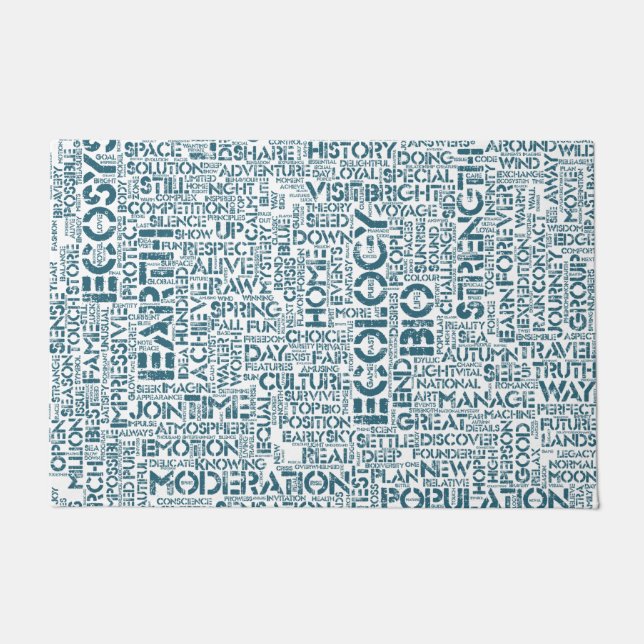 Bio Word Cloud Text Reason Biodiversity Doormat (Front)