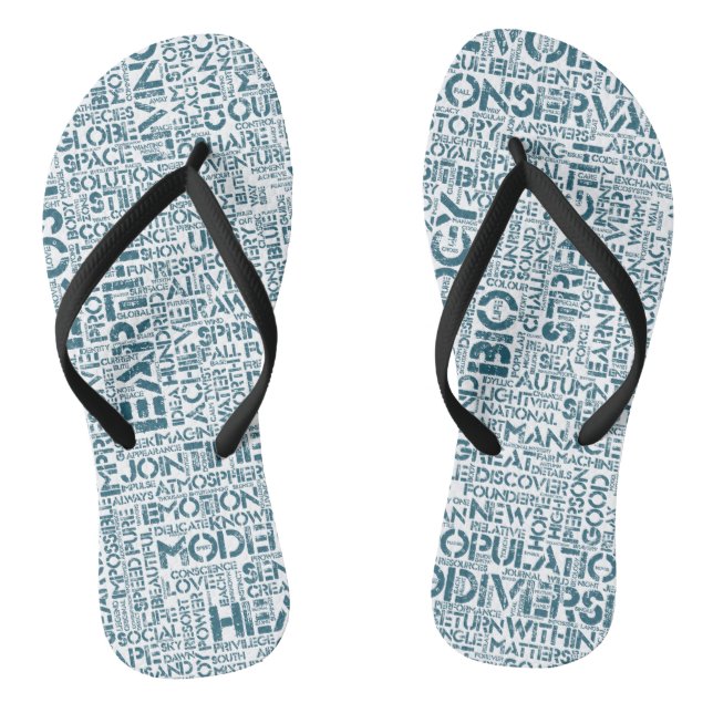 Bio Word Cloud Text Reason Biodiversity Flip Flops (Footbed)