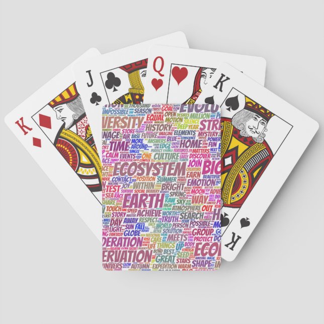 Bio Word Cloud Text Template Biodiversity Playing Cards (Back)