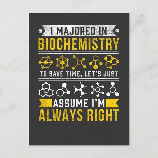 Biochemistry Humour Biologist Funny Scientist Joke Postcard (Front)