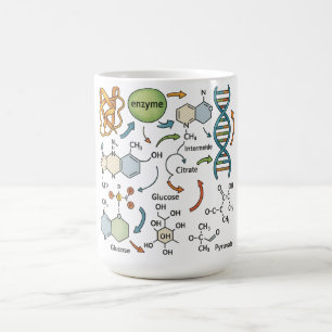 Biochemistry Illustration with Molecular Structure Coffee Mug