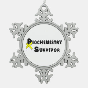 Biochemistry Survivor Snowflake Pewter Christmas Ornament