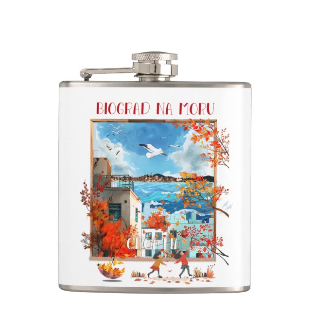 Biograd na Moru 2 Hip Flask (Front)