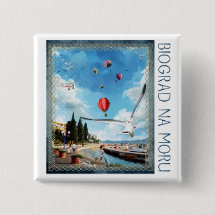 Biograd na moru 4 2 inch square button