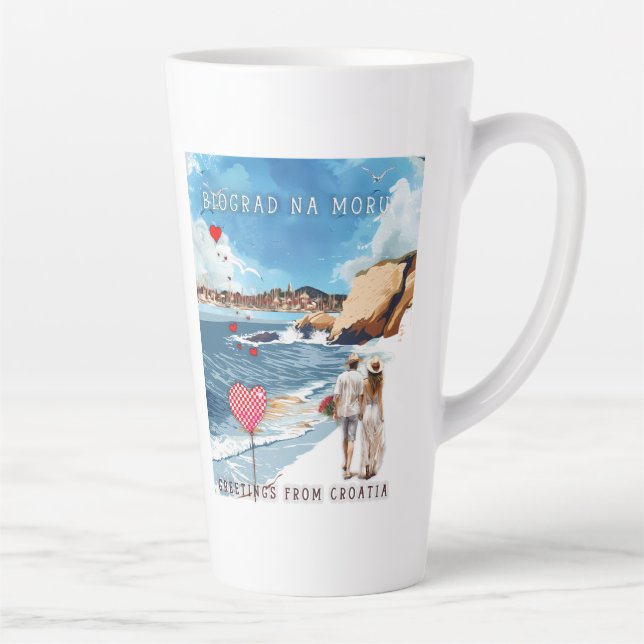 Biograd na moru 5 latte mug (Right)
