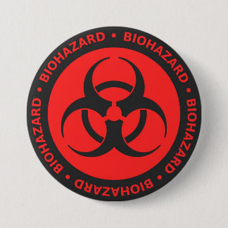biohazard 3 inch round button