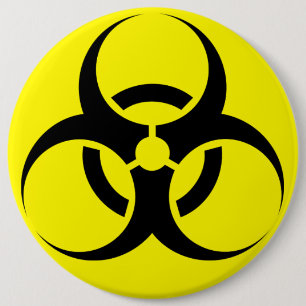 Biohazard 6 Inch Round Button