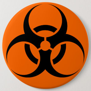 Biohazard 6 Inch Round Button