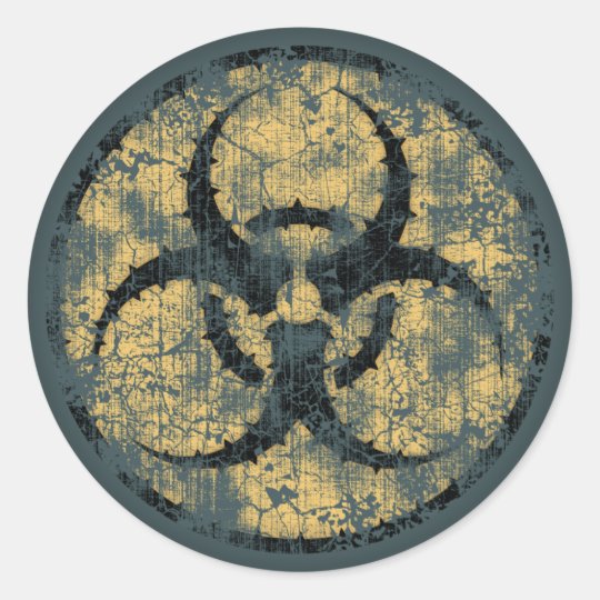 Biohazard -Circle -dist Classic Round Sticker