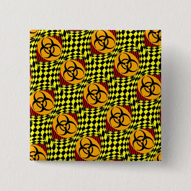 Biohazard Design by Kenneth Yoncich 2 Inch Square Button (Front)