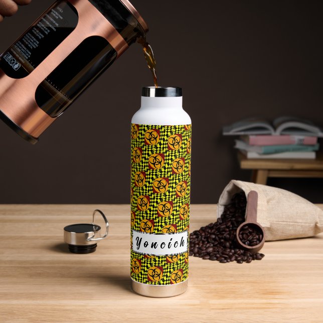 Biohazard Design by Kenneth Yoncich Water Bottle (Coffee)