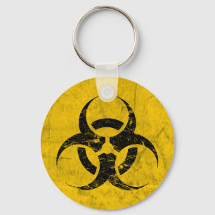 Biohazard Grunge Customizable Keychain