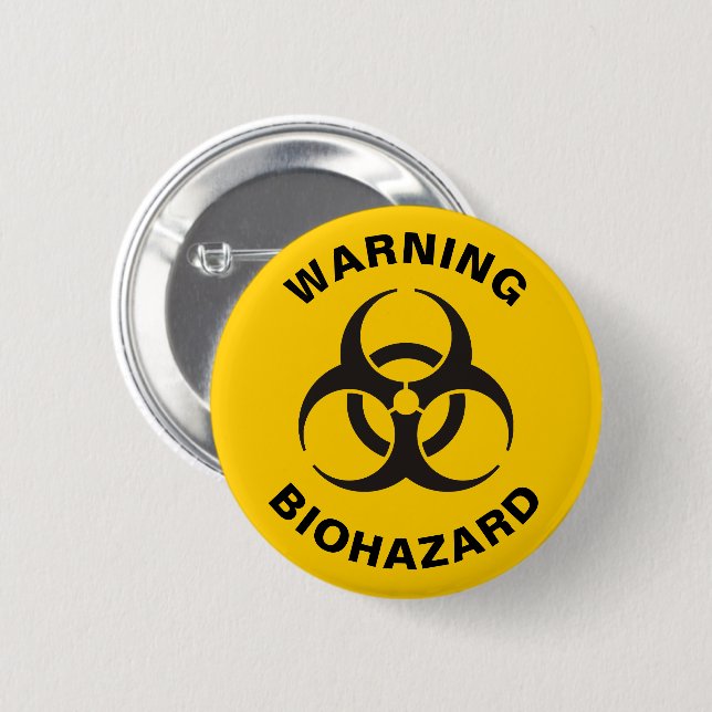 Biohazard Icon 2 Inch Round Button (Front & Back)
