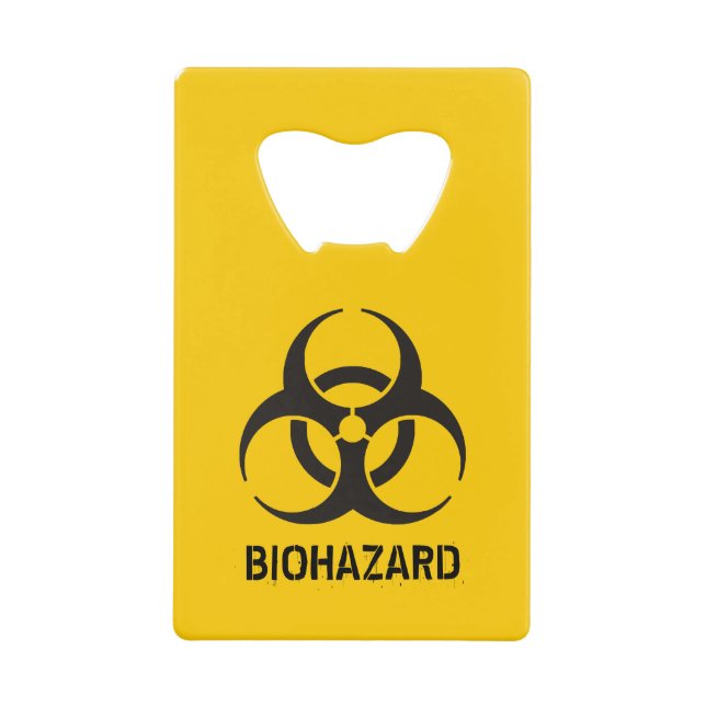 Biohazard Icon Credit Card Bottle Opener (Front)