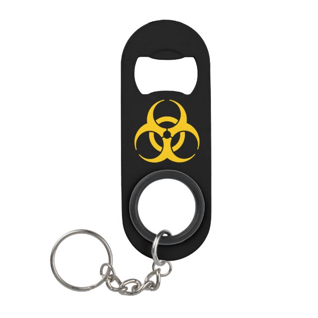Biohazard Icon Keychain Bottle Opener (Front)
