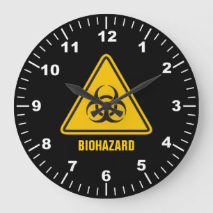 Biohazard Icon Large Clock
