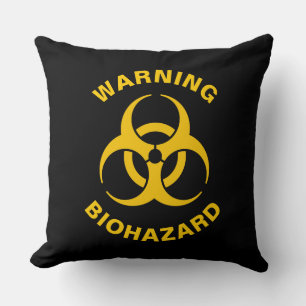 Biohazard Icon Throw Pillow
