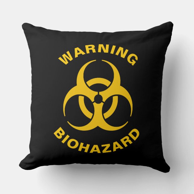 Biohazard Icon Throw Pillow (Front)
