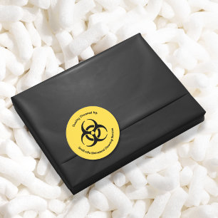 Biohazard Industry - Black on a yellow background Classic Round Sticker