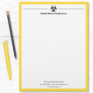 Biohazard Industry - Black with yellow border Letterhead