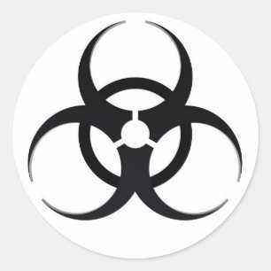Biohazard sign classic round sticker