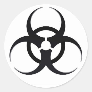 Biohazard sign classic round sticker