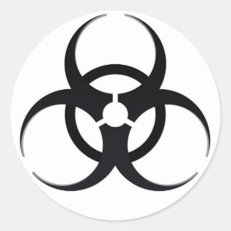 Biohazard sign classic round sticker