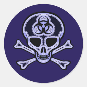 Biohazard Skull and Crossbones Sticker