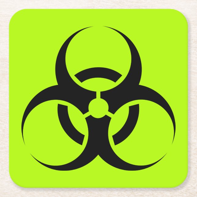 Biohazard Square Paper Coaster (Front)