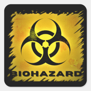 Biohazard square sticker