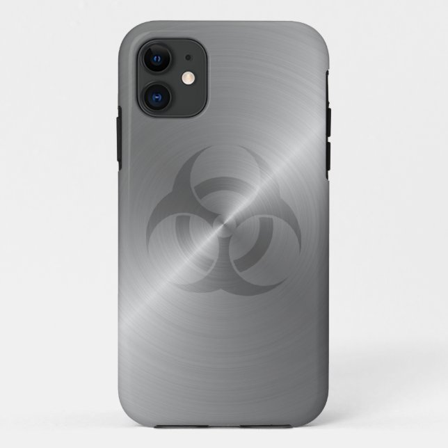 Biohazard Symbol In Steel Case-Mate iPhone Case (Back)