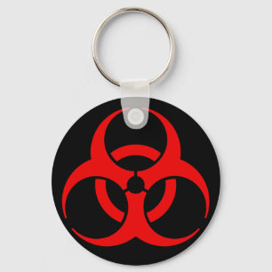 Biohazard Symbol Keychain