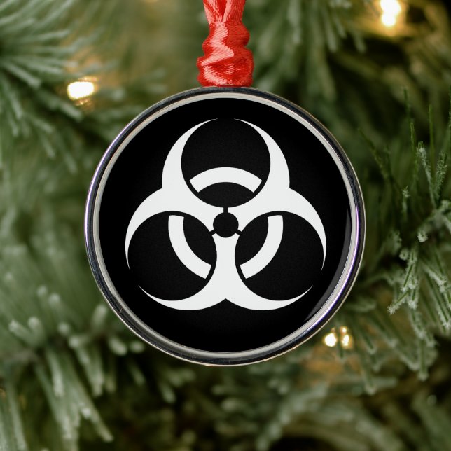 Biohazard Symbol  Metal Ornament (Tree)