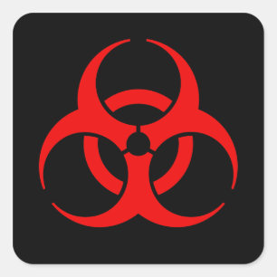 Biohazard Symbol Square Sticker