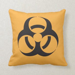 Biohazard Symbol Throw Pillow