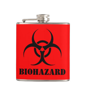 BIOHAZARD Symbol Warning Label Halloween Props Hip Flask