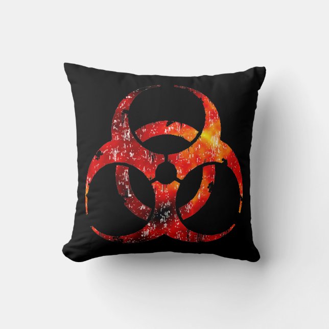 Biohazard Symbol Your American MoJo Throw Pillow (Front)