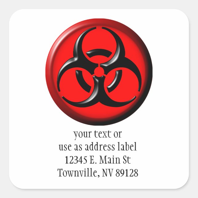 BioHazard Toxic - Red Square Sticker (Front)