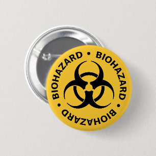 Biohazard Warning 2 Inch Round Button