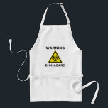 Biohazard Warning Apron<br><div class="desc">Warning - Biohazard - black lettering with yellow and black triangular biohazard warning sign.</div>