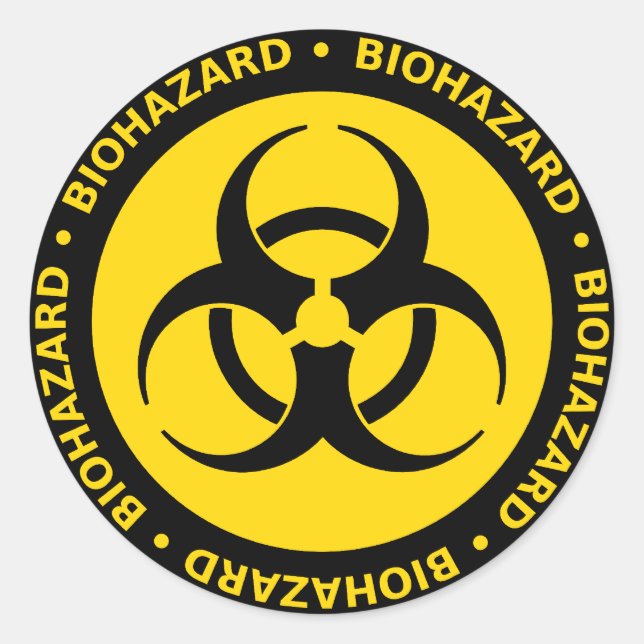 Biohazard Warning Classic Round Sticker (Front)