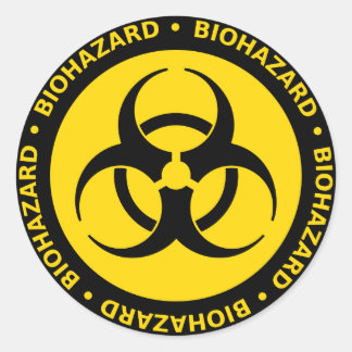 Biohazard Warning Classic Round Sticker