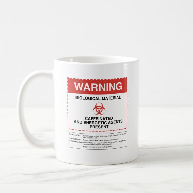 Biohazard Warning Coffee Mug (Square) (Left)
