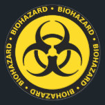 Biohazard Warning Sticker<br><div class="desc">Biohazard warning sticker in black and caution yellow.</div>