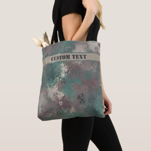 Biohazard Woodland Camo Tote Bag w/ Text