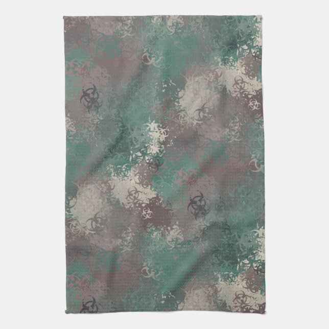 Biohazard Woodland Camo Towel (Vertical)
