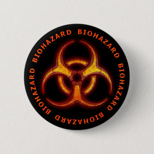 Biohazard Zombie Warning 2 Inch Round Button